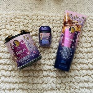 NEW BATH & BODY WORKS Disney Rapunzel Cream, Candle & Sani